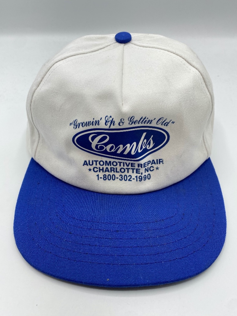 Luke Combs "Growin' Up &bGettin Old" Automotive Repair Blue White Trucker Hat